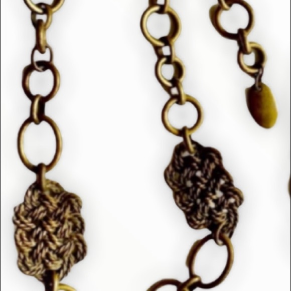 Liz Claiborne metal chain toggle belt plait knot - Picture 14 of 14